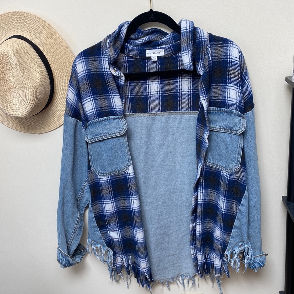 Vici Dolls Denim flannel shacket